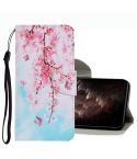 For vivo Y21 Coloured Drawing Pattern Leather Phone Case(Cherry Blossoms)