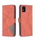 For ZTE Blade  A31 BF05 Magnetic Buckle Rhombus Texture Leather Phone Case(Brown)