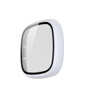For Fitbit Versa 3 / Fitbit Sense Frosted PC +Tempered Glass Watch Case(White)