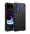 For Motorola Edge 2021 PC + Silicone Phone Case(Black)
