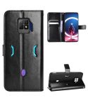 For ZTE nubia Red Magic 7 Pro Crazy Horse Texture Horizontal Flip Phone Leather Case(Black)