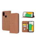 For Kyocera Android One S9 / Digno Sanga Edition Woven Texture Stitching Magnetic PU Leather Phone Case(Brown)