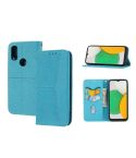 For Kyocera Android One S9 / Digno Sanga Edition Woven Texture Stitching Magnetic PU Leather Phone Case(Blue)