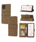 For vivo Y52s Embossed Striped Magnetic Buckle Horizontal Flip Phone Leather Case(Brown)