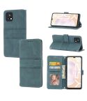 For vivo Y52s Embossed Striped Magnetic Buckle Horizontal Flip Phone Leather Case(Green)