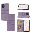 For vivo Y52s Embossed Striped Magnetic Buckle Horizontal Flip Phone Leather Case(Purple)