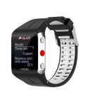 For Polar V800 GPS Smart Watch Two-color Steel Buckle Watch Band(Black+White)