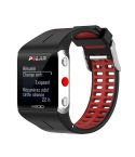 For Polar V800 GPS Smart Watch Two-color Steel Buckle Watch Band(Black+Red)