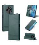 For U-Magic Enjoy 50 Plus AZNS Magnetic Calf Texture Horizontal Flip Leather Phone Case(Dark Green)