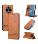 For U-Magic Enjoy 50 Plus AZNS Magnetic Calf Texture Horizontal Flip Leather Phone Case(Light Brown)