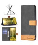 For Nokia G21 / G11 BF11 Color Matching Skin Feel Leather Phone Case(Black)