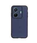 For vivo S15e Accurate Hole Genuine Leather Phone Case(Blue)