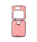 For Motorola Razr 5G Sunflower Pattern PU+TPU+PC Shockproof Phone Case(Pink)