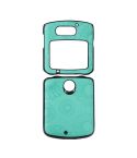 For Motorola Razr 5G Sunflower Pattern PU+TPU+PC Shockproof Phone Case(Baby Blue)
