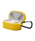 For OnePlus Buds N Wireless Earphone Silicone Protective Case with Hook(Yellow)