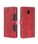 For Fujitsu Arrows F-52B Stitching Skin Feel Magnetic Buckle Horizontal Flip PU Leather Case(Red)