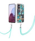 For OnePlus N20 5G Flowers Series TPU Phone Case with Lanyard(Blue Rose)