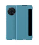 For vivo X Fold Window View Leather Folding Phone Case(Blue)