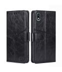 For Sony Xperia Ace III Geometric Stitching Horizontal Flip TPU + PU Leather Phone Case(Black)