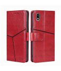 For Sony Xperia Ace III Geometric Stitching Horizontal Flip TPU + PU Leather Phone Case(Red)