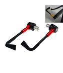 2 PCS Universal 22mm Shockproof Protection Rod CNC Horn Shape Handbrake Motorcycle Modification Accessories(Red)