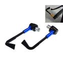 2 PCS Universal 22mm Shockproof Protection Rod CNC Horn Shape Handbrake Motorcycle Modification Accessories(Blue)