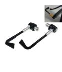 2 PCS Universal 22mm Shockproof Protection Rod CNC Horn Shape Handbrake Motorcycle Modification Accessories(Silver)
