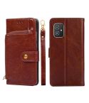 For Asus ZenFone 8 ZS590KS Zipper Bag PU + TPU Horizontal Flip Leather Phone Case(Brown)