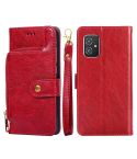 For Asus ZenFone 8 ZS590KS Zipper Bag PU + TPU Horizontal Flip Leather Phone Case(Red)