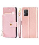 For Asus ZenFone 8 ZS590KS Zipper Bag PU + TPU Horizontal Flip Leather Phone Case(Rose Gold)