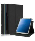 For 10 inch Cloth Texture 360 Rotation Horizontal Flip Universal Tablet PC Leather Case with Pen Slot(Black)