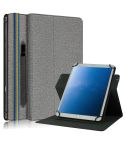 For 10 inch Cloth Texture 360 Rotation Horizontal Flip Universal Tablet PC Leather Case with Pen Slot(Grey)