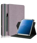 For 10 inch Cloth Texture 360 Rotation Horizontal Flip Universal Tablet PC Leather Case with Pen Slot(Purple)