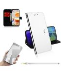 For LG K61 Lmitated Mirror Surface Horizontal Flip Leather Case with Holder & Card Slots & Wallet & Lanyard(Silver)