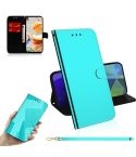 For LG K61 Lmitated Mirror Surface Horizontal Flip Leather Case with Holder & Card Slots & Wallet & Lanyard(Mint Green)