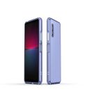 For Sony Xperia 10 Ⅳ Aurora Series Lens Protector + Metal Frame Protective Phone Case(Purple+Silver)