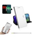 For Nokia 2.3 Lmitated Mirror Surface Horizontal Flip Leather Case with Holder & Card Slots & Wallet & Lanyard(Silver)