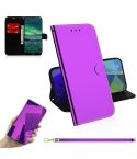 For Nokia 2.3 Lmitated Mirror Surface Horizontal Flip Leather Case with Holder & Card Slots & Wallet & Lanyard(Purple)