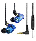 QKZ SK7 3.5mm Sports In-ear Copper Driver Wired HIFI Stereo Earphone with Mic(Dark Blue)
