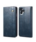 For Noting phone 1 Simple Wax Crazy Horse Texture Horizontal Flip Leather Case(Navy Blue)