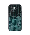 For Honor X40i Crocodile Texture Genuine Leather Phone Case(Cyan Blue)