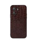 For Honor X40i Crocodile Texture Genuine Leather Phone Case(Coffee)