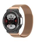 For Huami Amazfit T-Rex 2 Milan Stainless Steel Watch Band(Rose Gold)