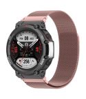 For Huami Amazfit T-Rex 2 Milan Stainless Steel Watch Band(Rose Pink)