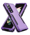 For Samsung Galaxy Z Fold4 PC + TPU Shockproof All Inclusive Phone Case (Purple+Black)