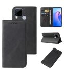 For Realme C15 Calf Texture Magnetic Flip Leather Phone Case(Black)