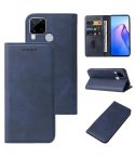 For Realme C15 Calf Texture Magnetic Flip Leather Phone Case(Blue)