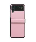 For Samsung Galaxy Z Flip4 5G Two-color Litchi Texture PU Phone Case(Pink)
