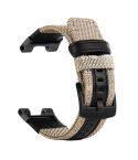 For Amazfit T-Rex / T-Rex Pro / Ares Leather Nylon Watch Band(Khaki)
