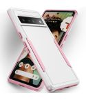 For Google Pixel 7 Pro Pioneer Armor Heavy Duty PC + TPU Phone Case(White+Pink)